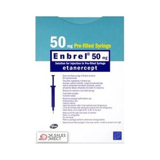 Enbrel etanercept 50mg prefilled syringe carton